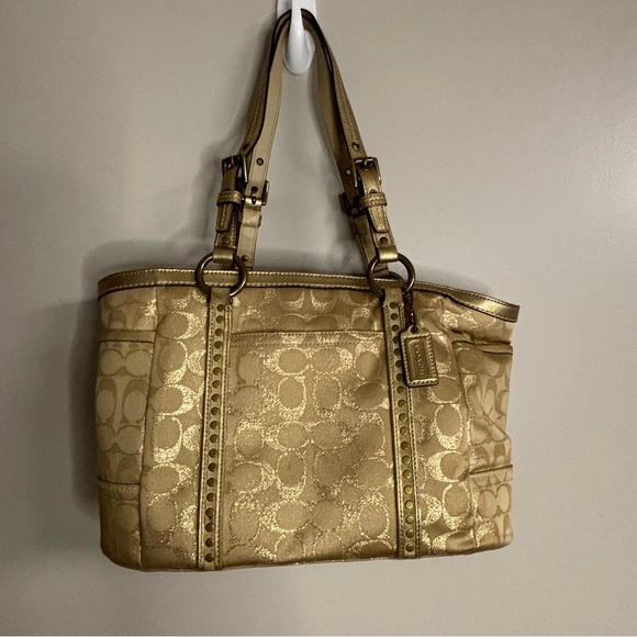 Coach Handbags - Coach Gold Signature Tote Bag